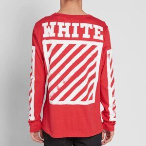 XS Off-White Long Sleeve Red Shirt